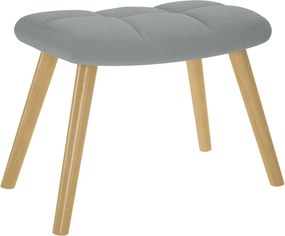 vidaXL Πολυθρόνα Relax Ανοιχτό Γκρι Υφασμάτινη με Υποπόδιο