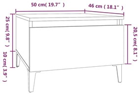 Τραπέζι Βοηθητικό Γκρι Σκυροδ. 50x46x35 εκ. Επεξεργασμένο Ξύλο - Γκρι