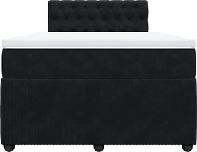 vidaXL Κρεβάτι Boxspring με Στρώμα Μαύρο 120 x 200 εκ. Βελούδινο