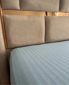 Stewehome Ελαστικό σεντόνι διπλής όψης από βαμβάκι με ζακάρ σχέδιο 180x200 cm