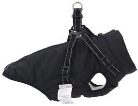 vidaXL Μπουφάν Σκύλου με ιμάντα Μαύρο L Φλις και Πολυεστέρας