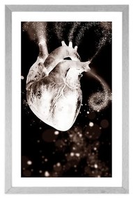 Αφίσα με παρπαστού Καρδιές σε ενδιαφέρον σχέδιο - 40x60 silver