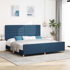 vidaXL Κρεβάτι Μπλε 200x200 εκ. Υφασμάτινο