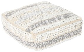 Μαξιλάρι DKD Home Decor Γη Λευκό Γκρι Τετράγωνο Boho 60 x 60 x 25 cm