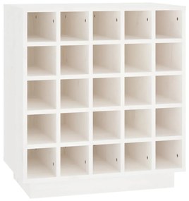 vidaXL Κάβα Κρασιών Λευκή 55,5 x 34 x 61 εκ. από Μασίφ Ξύλο Πεύκου