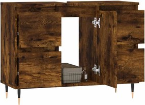 vidaXL Ντουλάπι Μπάνιου Καπνιστή Δρυς 80 x 33 x 60 εκ. Επεξεργ. Ξύλο