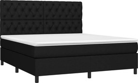 vidaXL Κρεβάτι Boxspring με Στρώμα Μαύρο 160x200 εκ. Υφασμάτινο