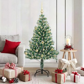 vidaXL Τεχνητό Δέντρο Χριστουγέννων με Χιόνι και Φώτα LED 150 cm