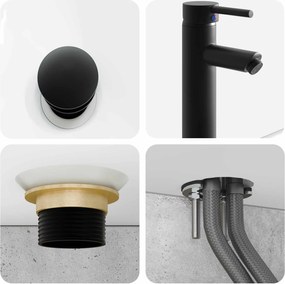 vidaXL Σετ Ντουλαπιών Μπάνιου 4 pcs Γκρι Σκυροδέματος