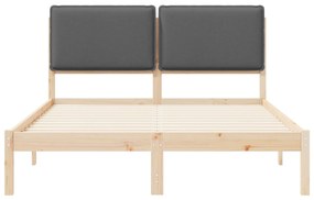 vidaXL Σκελετός Κρεβατιού με Επενδεδυμένο Κεφαλάρι Σκούρο Γκρι