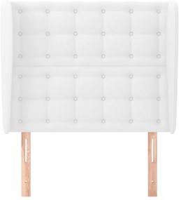 vidaXL Κεφαλάρι με Πτερύγια Λευκό 93x23x118/128 εκ. Συνθετικό Δέρμα