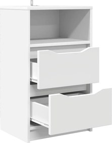 vidaXL Κομοδίνο με συρτάρι Λευκό 40 x 30 x 467 εκ Επεξεργασμένο ξύλο