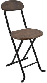Καρέκλα Πτυσσόμενη 767199 33x35x74 Black-Brown Ankor Metal,Wood