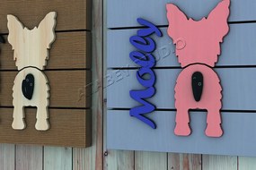 Σετ των 2 Intra απο ξύλο plywood Χρώμα wenge 3mm-4mm πάχος - Κρεμάστρα λουριών σκύλου Σχέδιο γάντζου λουριών σκύλου Δίασταση 20x20 cm INTRAFABR-122457254