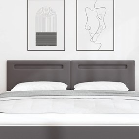 vidaXL LED κεφαλάρι Γκρι 180 cm Τεχνητό Δέρμα