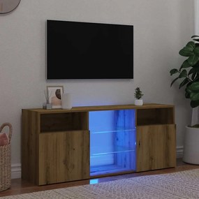 vidaXL Έπιπλο Τηλεόρασης με LED Αρτισιανή Δρυς 120x30x50 εκ Επεξ.Ξύλο