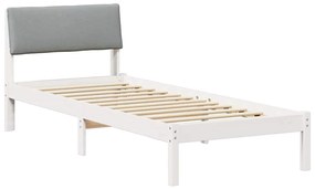 vidaXL Σκελετός Κρεβατιού Λευκό και ανοιχτό γκρι 75 x 190 cm