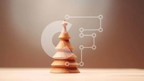 Intra Συλλεκτικό Ξύλινο Παζλ Plywood  4mm - Ξύλινο δέντρο παιχνιδιών στο τραπέζι με υπόλευκο φόντο Σε Ξύλινο Κουτί - Διαστάσεις: 10x10 cm – 25 κομμάτια