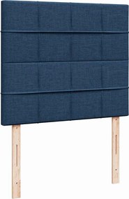 vidaXL Κρεβάτι Boxspring με Στρώμα Μπλε 120x190 εκ. Υφασμάτινο