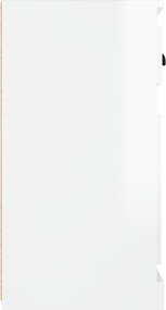 vidaXL Ντουλάπι Γυαλιστερό Λευκό 70x35,5x67,5 εκ. Επεξεργασμένο Ξύλο