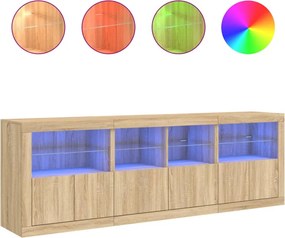 vidaXL Μπουφές με LED Sonoma Δρυς 202 x 37 x 67 εκ.