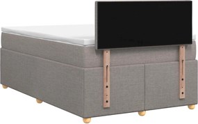 vidaXL Κρεβάτι box spring με στρώμα Taupe 120 x 190 cm Ύφασμα