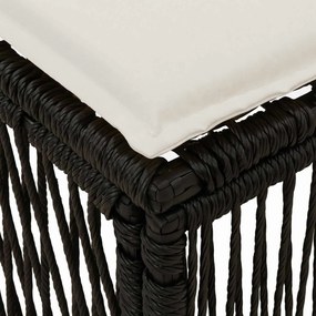 vidaXL Υποπόδιο Μαύρο συνθετικό ρατάν