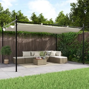 vidaXL Πέργκολα με Πτυσσόμενη Οροφή Κρεμ 395 x 292 x 230 εκ.