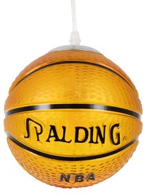 GloboStar SPALDING NBA 00645 Μοντέρνο Κρεμαστό Παιδικό Φωτιστικό Οροφής Μονόφωτο 1 x E27 Πορτοκαλί Γυάλινο Φ18 x Υ18cm