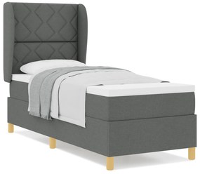 vidaXL Κρεβάτι Box Spring με Στρώμα  Σκοτεινό Γκρι 80x200 εκ Υφασμάτινο