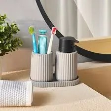 Stewehome Σετ 3 τεμαχίων μοντέρνο κεραμικό δοχείο υγρού σαπουνιού