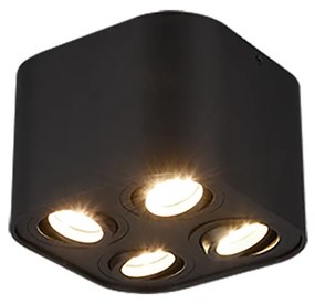 Σποτ Τετράφωτο Μαύρο Ματ 17xH12cm 4xGU10 Trio Lighting Cookie 612900432