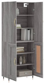 vidaXL Ντουλάπι Γκρι Sonoma 69,5 x 34 x 180 εκ. Επεξεργασμένο Ξύλο