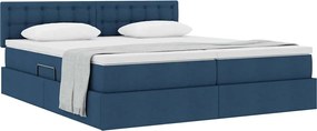 vidaXL Κρεβάτι Αποθήκης με στρώμα Μπλε 180 x 200 cm Τεχνητό Δέρμα