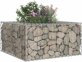 vidaXL Ανασηκωμένο κρεβάτι gabion Ασημί
