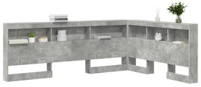 vidaXL Κεφαλάρι Αποθήκης Γκρι σκυροδέματος 135 cm Επεξεργασμένο ξύλο