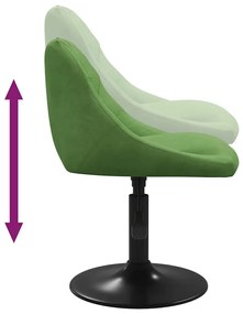 vidaXL Καρέκλες Τραπεζαρίας Περιστρ. 2 τεμ. Ανοιχτό Πράσινο Βελούδινες