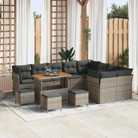 vidaXL Σετ Καναπέ Κήπου 13 pcs Γκρι συνθετικό ρατάν
