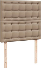 vidaXL Κρεβάτι Boxspring με Στρώμα Καπουτσίνο 100x200εκ.από Συνθ.Δέρμα