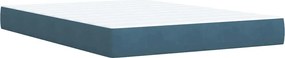 vidaXL Κρεβάτι Boxspring με Στρώμα Μπλε 160x200 εκ. Βελούδινο