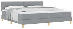 vidaXL Κρεβάτι box spring με στρώμα Ανοιχτό γκρι 200 x 200 cm ύφασμα