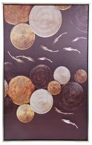 Κάδρο Fish 373-00-471 50x3x80cm Gold-Brown Vertical Καμβάς