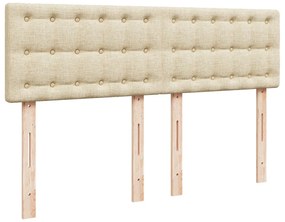 vidaXL Κρεβάτι Boxspring με Στρώμα Κρεμ 160x200 εκ. Υφασμάτινο