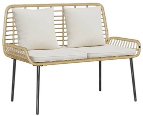 vidaXL Παγκάκι κήπου Καφέ και Κρέμα συνθετικό ρατάν