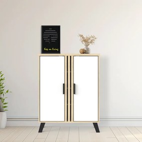 Παπουτσοθήκη-ντουλάπι Shoby pakoworld λευκό-sonoma 70.5x30x91εκ