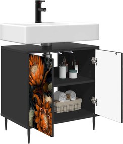 vidaXL Ντουλάπι Μπάνιου LOCHEM Μαύρη Δρυς 60 x 40 x 61 εκ