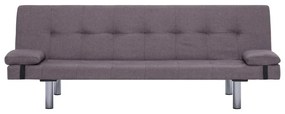 Καναπές - Κρεβάτι με Δύο Μαξιλάρια Χρώμα Taupe από Πολυεστέρα - Μπεζ-Γκρι