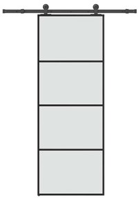 Συρόμενη Πόρτα με Μηχανισμό 76x205 εκ. Γυαλί ESG & Αλουμίνιο