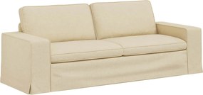 vidaXL Καναπές Κρεμ 222 x 80 x 82 εκ ύφασμα