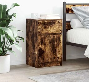 vidaXL Κομοδίνο Καπνιστή Δρυς 39x35x65 εκ. από Επεξεργασμένο Ξύλο